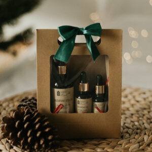 Zestaw kosmetyczny - Serum do twarzy Mazurska Noc 30 ml + serum do ciała Mazurskie Otulenie 100 ml + olejek regeneracyjny do skórek 20 ml